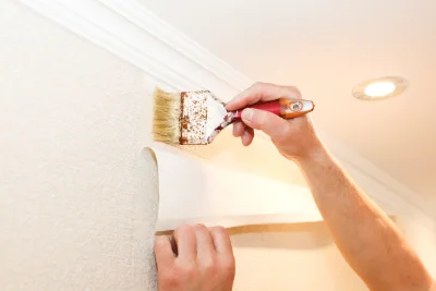 Pose de papier peint au Compas — revêtements muraux et toiles de verre